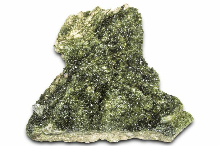 Sparkling Dark Green Epidote Crystals with Quartz - Turkey #325069